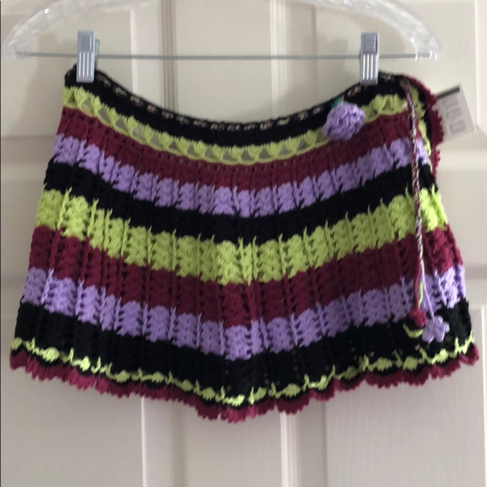RARE festival knit beach wrap skirt AGUA BENDITA